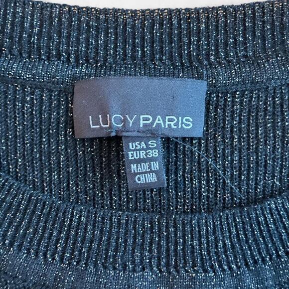 Lucy Paris Cropped Sparkle Sweater - Picture 2 of 3